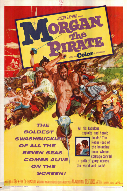morgan the pirate 1961 one sheet poster folded